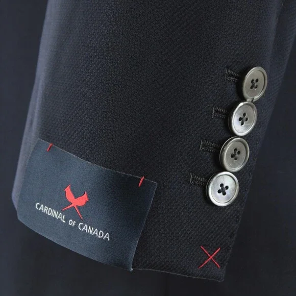 Cardinal of Canada NWT 100% Wool Sport Coat Size 43L US In Solid Navy Blue